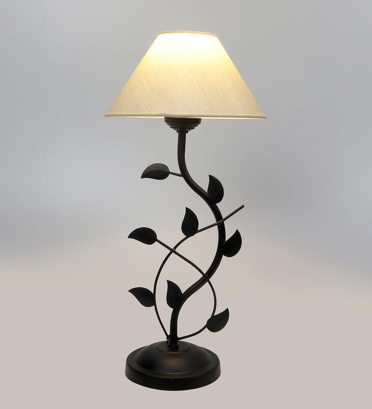 tu casa Table Lamp, Night Lamp for Bedroom, Decoration Bedside Lamp, Metal Table Lamp with Satin Shade| Nightstand Lamps for Bedroom, Living Room, Gift| Home Decor Items