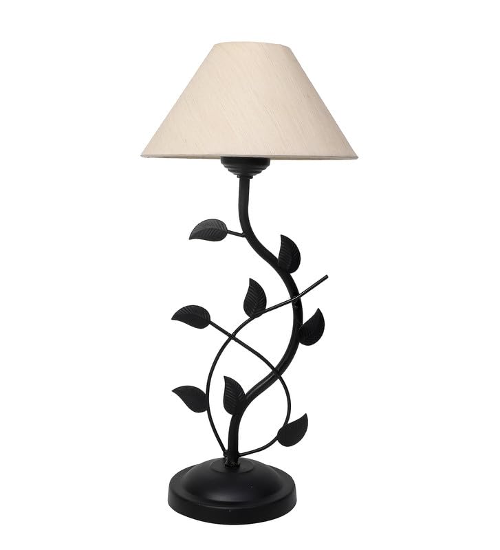 tu casa Table Lamp, Night Lamp for Bedroom, Decoration Bedside Lamp, Metal Table Lamp with Satin Shade| Nightstand Lamps for Bedroom, Living Room, Gift| Home Decor Items