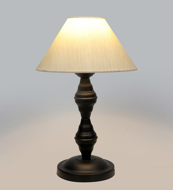 tu casa Table Lamp, Night Lamp for Bedroom, Decoration Bedside Lamp, Metal Table Lamp with Satin Shade| Nightstand Lamps for Bedroom, Living Room, Gift| Home Decor Items