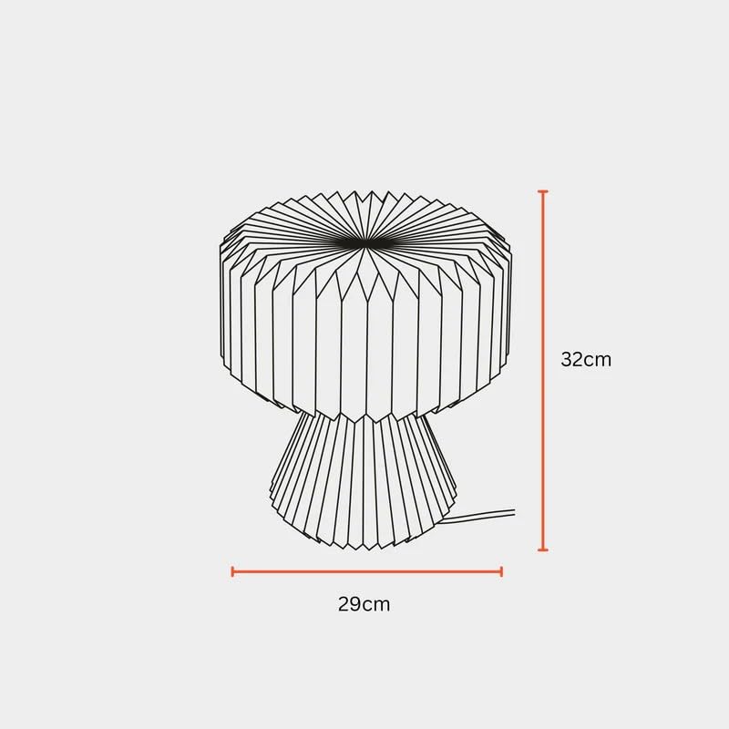FIG Living Ori Table Lamp for Living Room Decoration, Bedroom, Study and Gifting | 32 cm Tall Origami Design Lampshade | Premium Laminated Paper - Dust and Water Resisant | Ambient Night Lamp