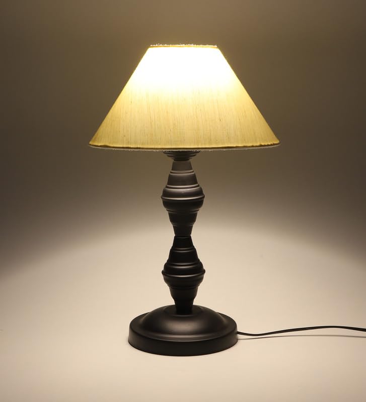 tu casa Table Lamp, Night Lamp for Bedroom, Decoration Bedside Lamp, Metal Table Lamp with Satin Shade| Nightstand Lamps for Bedroom, Living Room, Gift| Home Decor Items