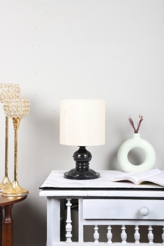 tu casa Table Lamp, Night Lamp for Bedroom, Decoration Bedside Lamp, Metal Table Lamp with Satin Shade| Nightstand Lamps for Bedroom, Living Room, Gift| Home Decor Items