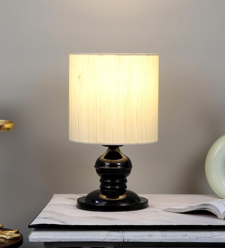 tu casa Table Lamp, Night Lamp for Bedroom, Decoration Bedside Lamp, Metal Table Lamp with Satin Shade| Nightstand Lamps for Bedroom, Living Room, Gift| Home Decor Items