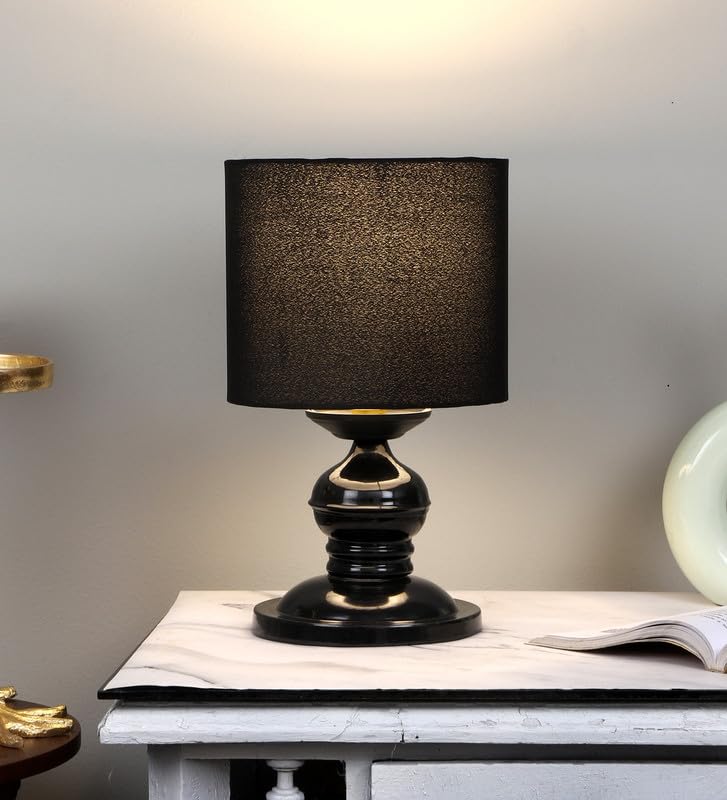 tu casa Table Lamp, Night Lamp for Bedroom, Decoration Bedside Lamp, Metal Table Lamp with Satin Shade| Nightstand Lamps for Bedroom, Living Room, Gift| Home Decor Items