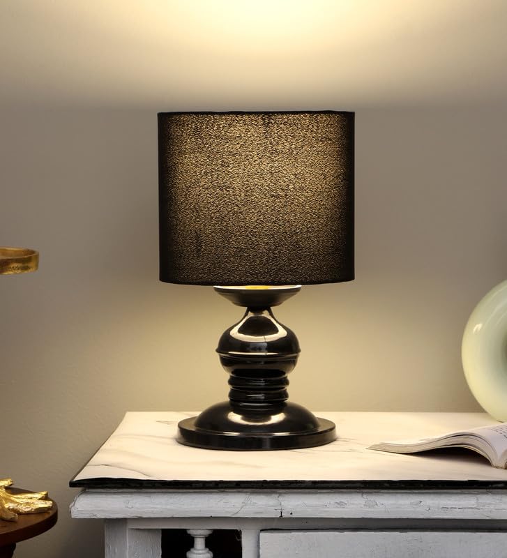 tu casa Table Lamp, Night Lamp for Bedroom, Decoration Bedside Lamp, Metal Table Lamp with Satin Shade| Nightstand Lamps for Bedroom, Living Room, Gift| Home Decor Items