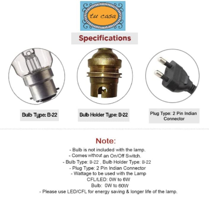 tu casa Table Lamp, Night Lamp for Bedroom, Decoration Bedside Lamp, Metal Table Lamp with Satin Shade| Nightstand Lamps for Bedroom, Living Room, Gift| Home Decor Items