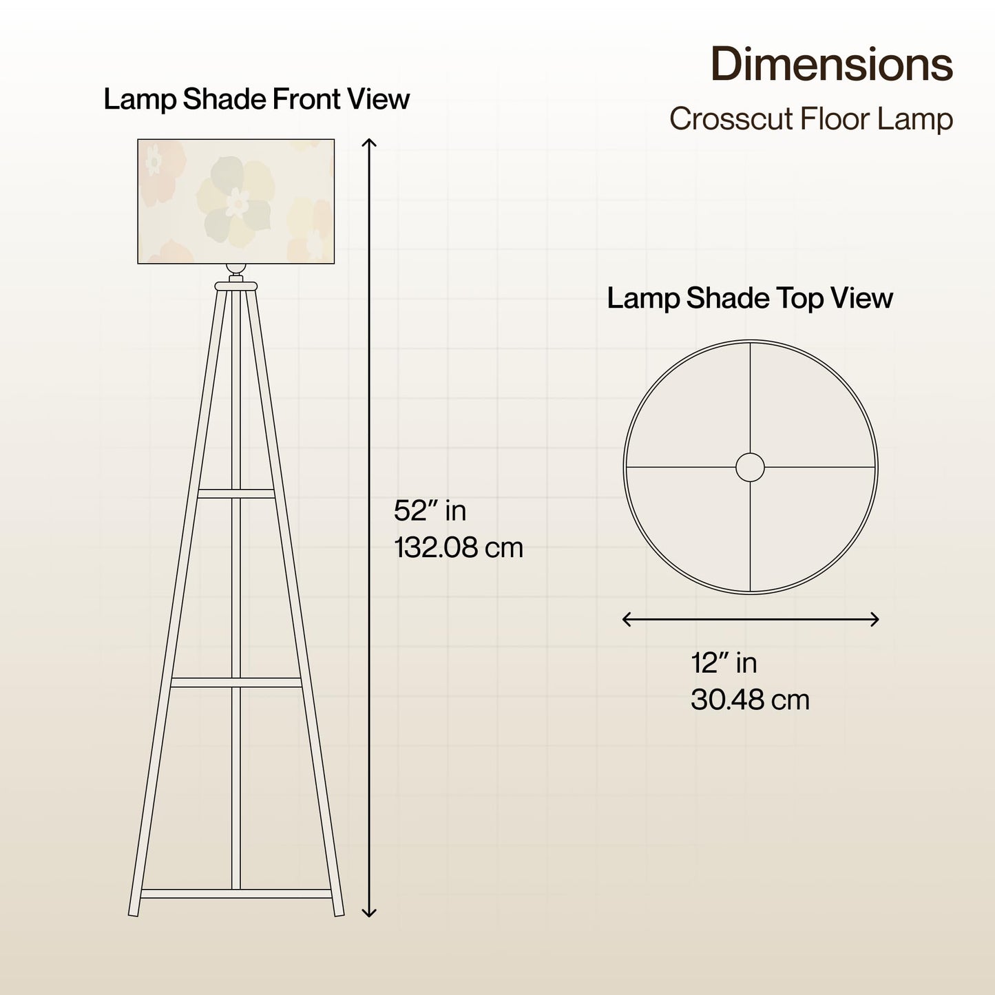 Crosscut Furniture LED Tripod Floor Lamp with 3 Shelves, Brown Jute, Metal Corner Floor Lamp, for Decoration and Gifting