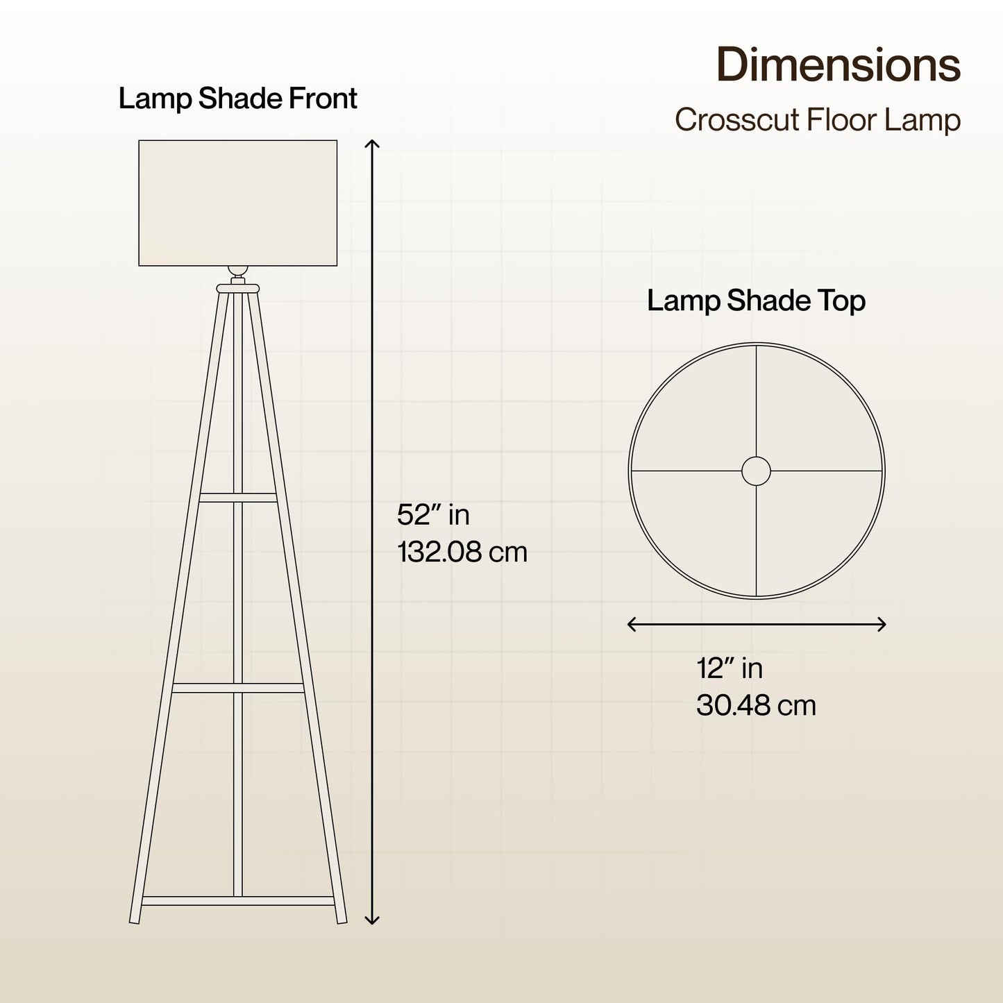 Crosscut Furniture LED Tripod Floor Lamp with 3 Shelves, Brown Jute, Metal Corner Floor Lamp, for Decoration and Gifting