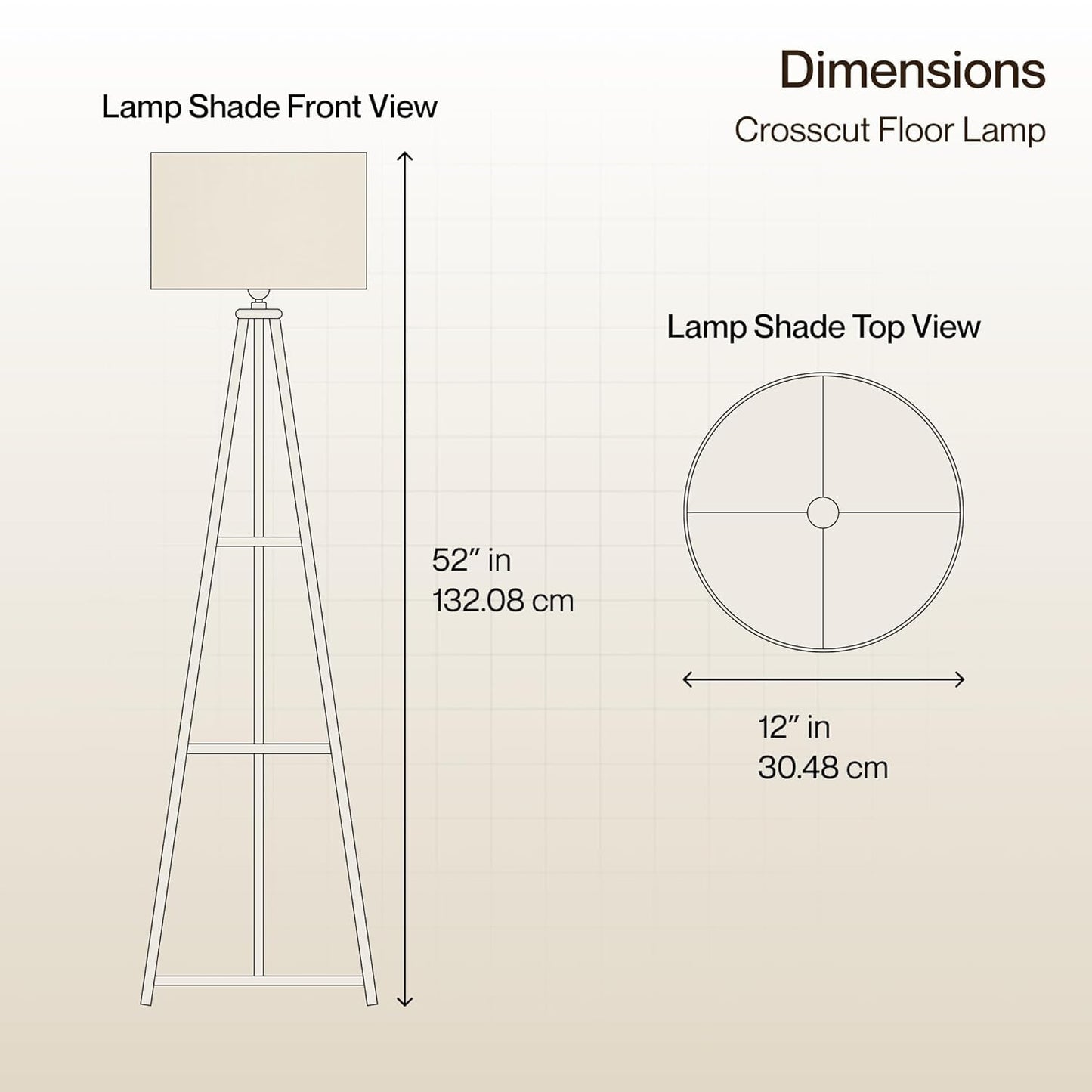Crosscut Furniture LED Tripod Floor Lamp with 3 Shelves, Brown Jute, Metal Corner Floor Lamp, for Decoration and Gifting