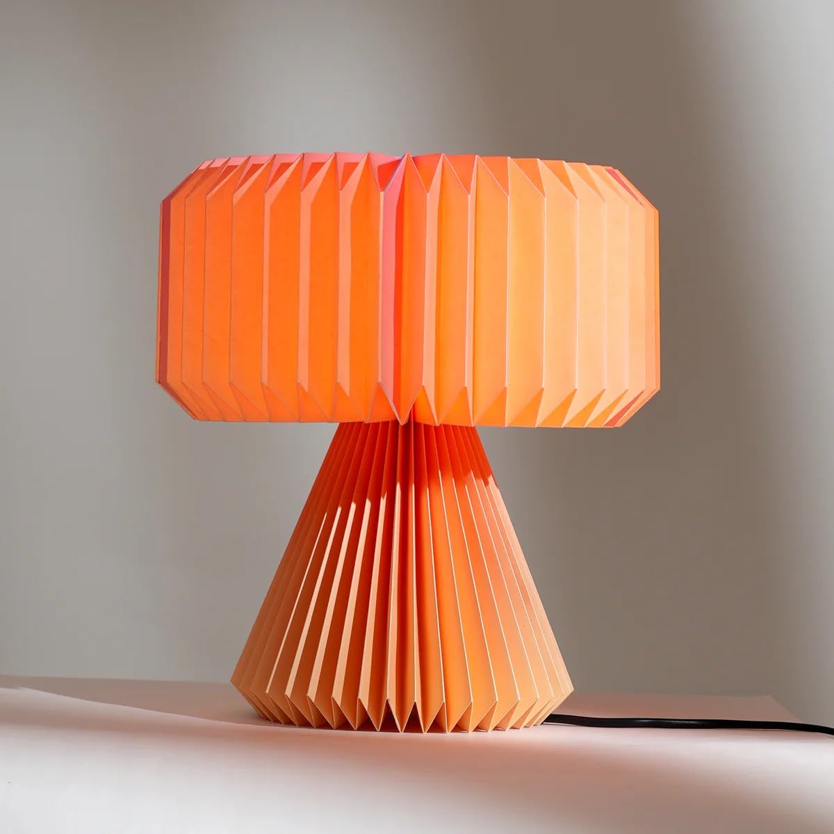 FIG Living Ori Table Lamp for Living Room Decoration, Bedroom, Study and Gifting | 32 cm Tall Origami Design Lampshade | Premium Laminated Paper - Dust and Water Resisant | Ambient Night Lamp