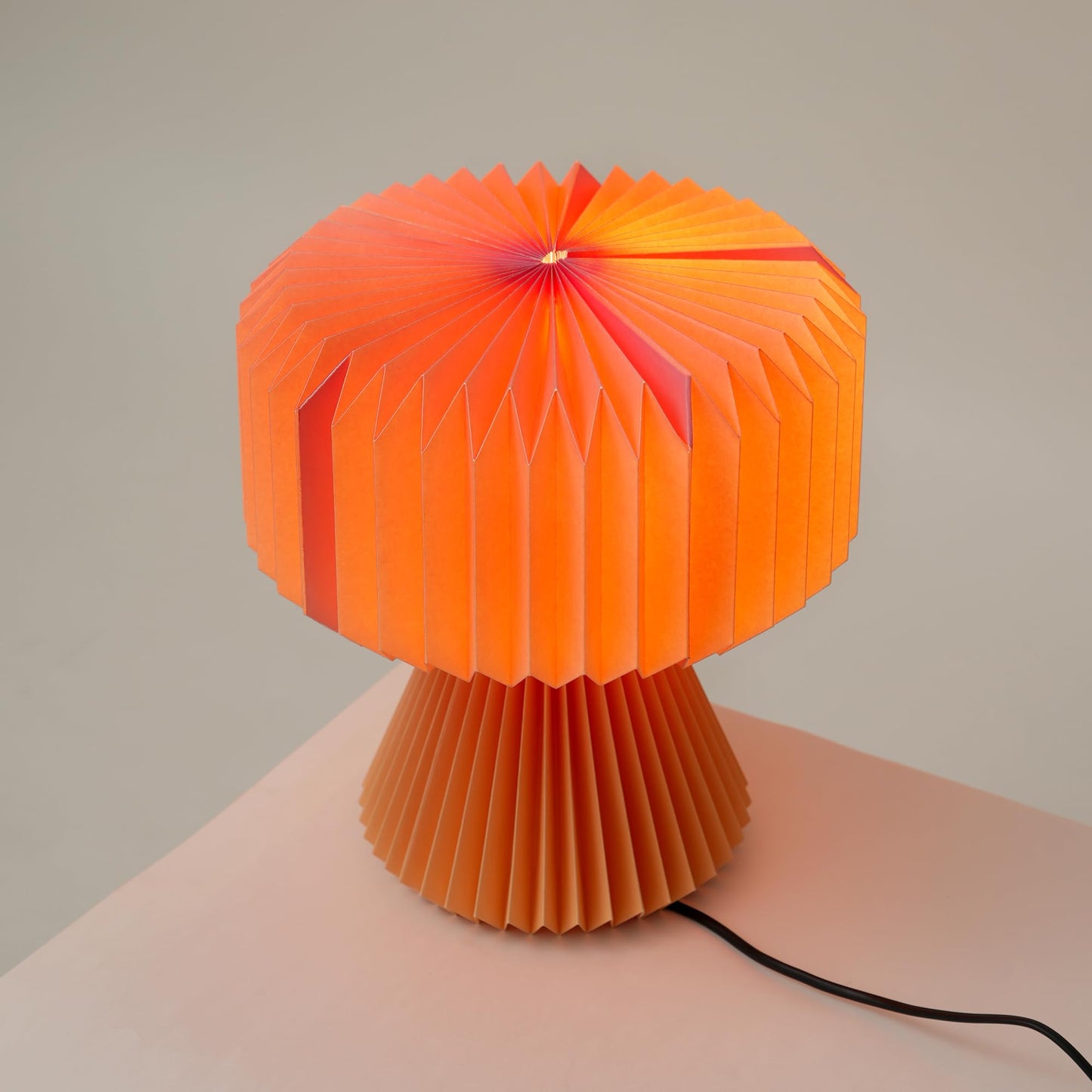 FIG Living Ori Table Lamp for Living Room Decoration, Bedroom, Study and Gifting | 32 cm Tall Origami Design Lampshade | Premium Laminated Paper - Dust and Water Resisant | Ambient Night Lamp