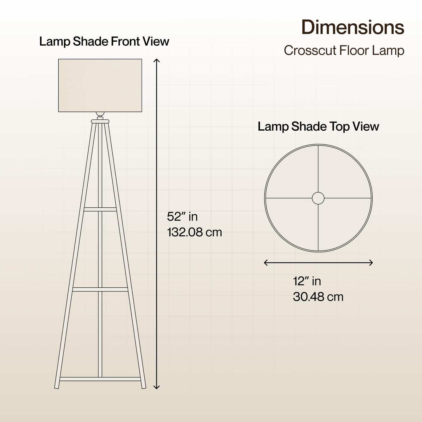 Crosscut Furniture LED Tripod Floor Lamp with 3 Shelves, Brown Jute, Metal Corner Floor Lamp, for Decoration and Gifting