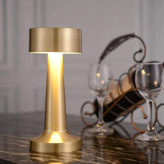 NYRWANA Table Lamp for Bedroom | 1000 mAh Battery | Diwali Gift, Lamp for Living Room Decoration, Lamps for Bedroom, Rechargeable LED Light, Stepless Dimming, Touch Control - Metal (Black)