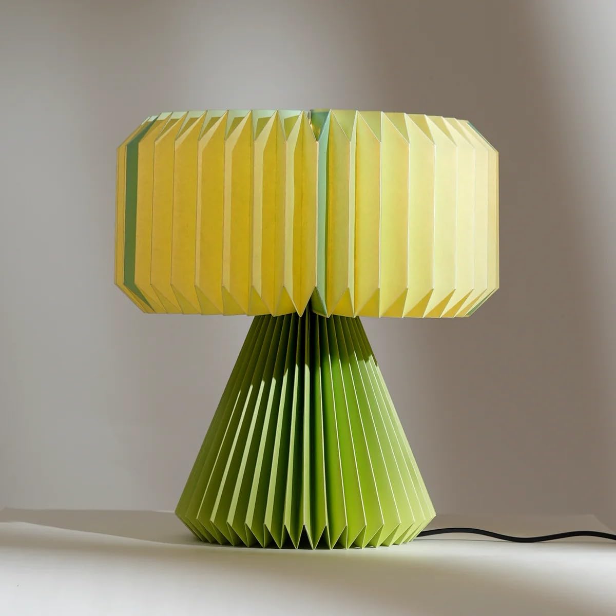 FIG Living Ori Table Lamp for Living Room Decoration, Bedroom, Study and Gifting | 32 cm Tall Origami Design Lampshade | Premium Laminated Paper - Dust and Water Resisant | Ambient Night Lamp