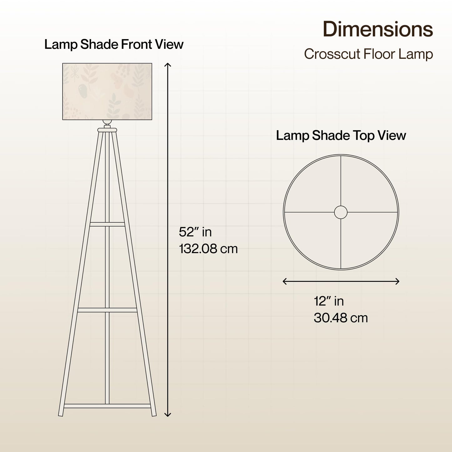 Crosscut Furniture LED Tripod Floor Lamp with 3 Shelves, Brown Jute, Metal Corner Floor Lamp, for Decoration and Gifting