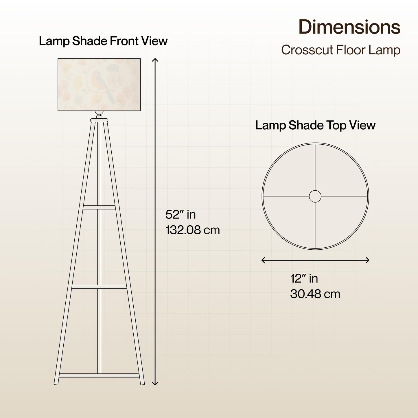 Crosscut Furniture LED Tripod Floor Lamp with 3 Shelves, Brown Jute, Metal Corner Floor Lamp, for Decoration and Gifting