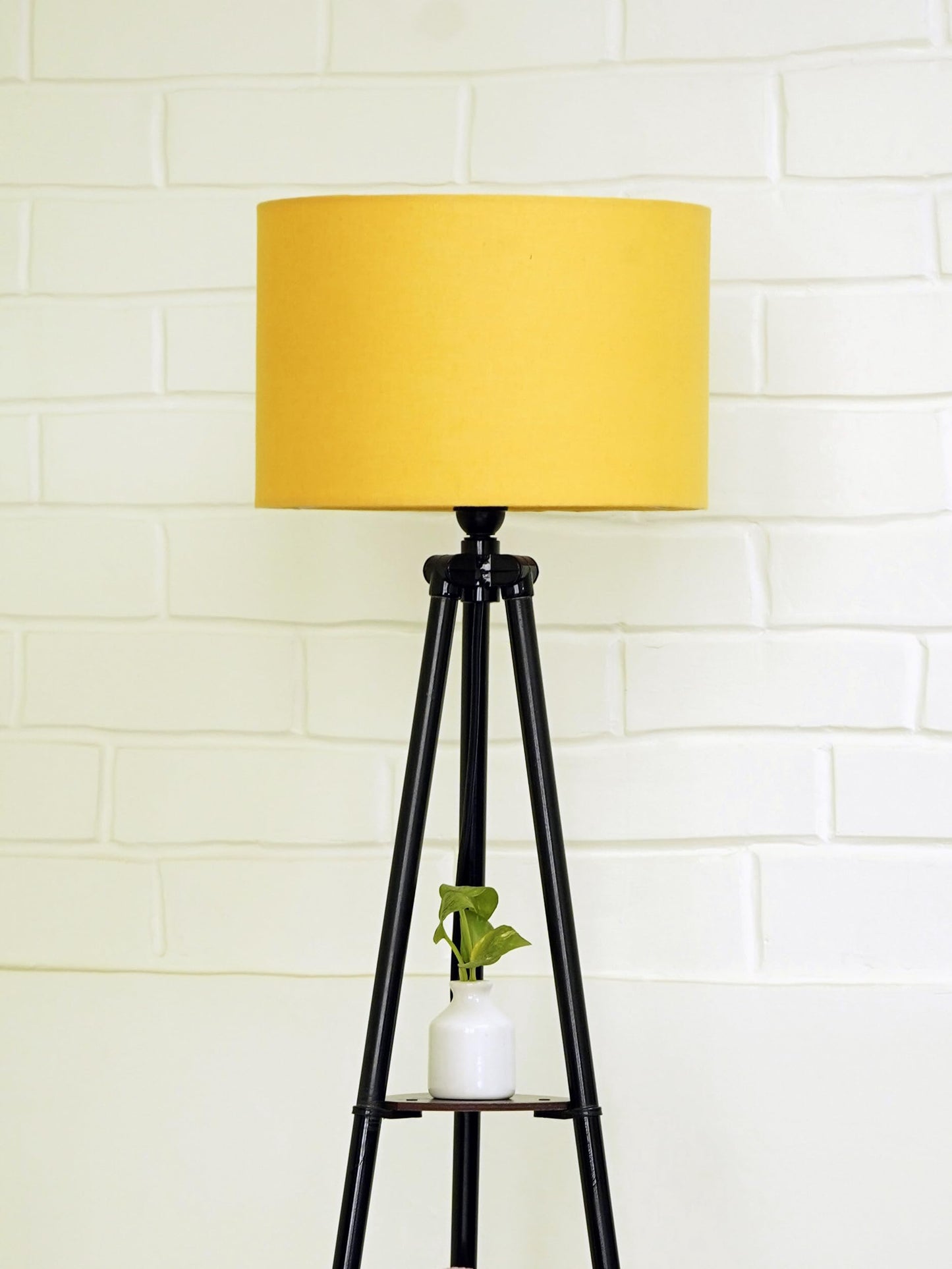 Crosscut Furniture LED Tripod Floor Lamp with 3 Shelves, Brown Jute, Metal Corner Floor Lamp, for Decoration and Gifting