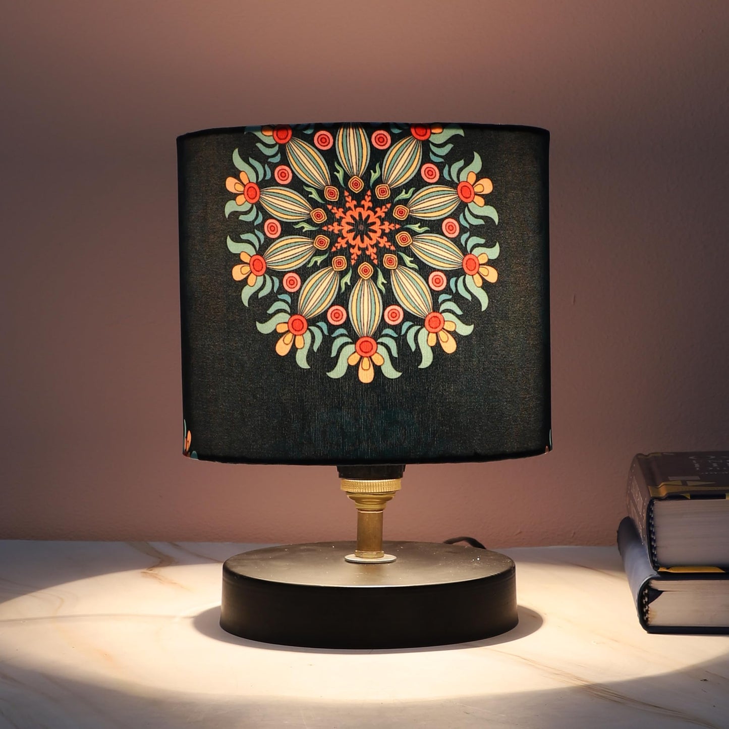 tu casa Table Lamp, Night Lamp for Bedroom, Decoration Bedside Lamp, Metal Table Lamp with Satin Shade| Nightstand Lamps for Bedroom, Living Room, Gift| Home Decor Items