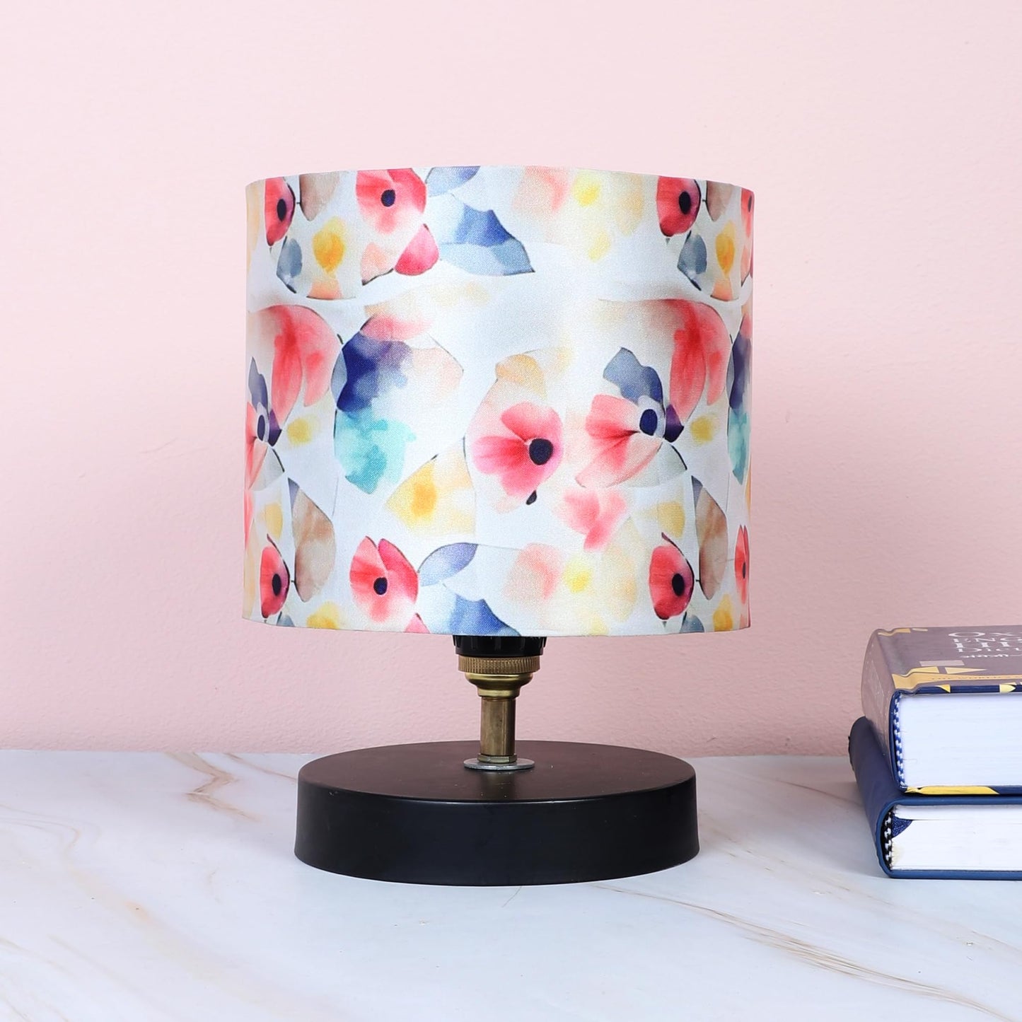 tu casa Table Lamp, Night Lamp for Bedroom, Decoration Bedside Lamp, Metal Table Lamp with Satin Shade| Nightstand Lamps for Bedroom, Living Room, Gift| Home Decor Items