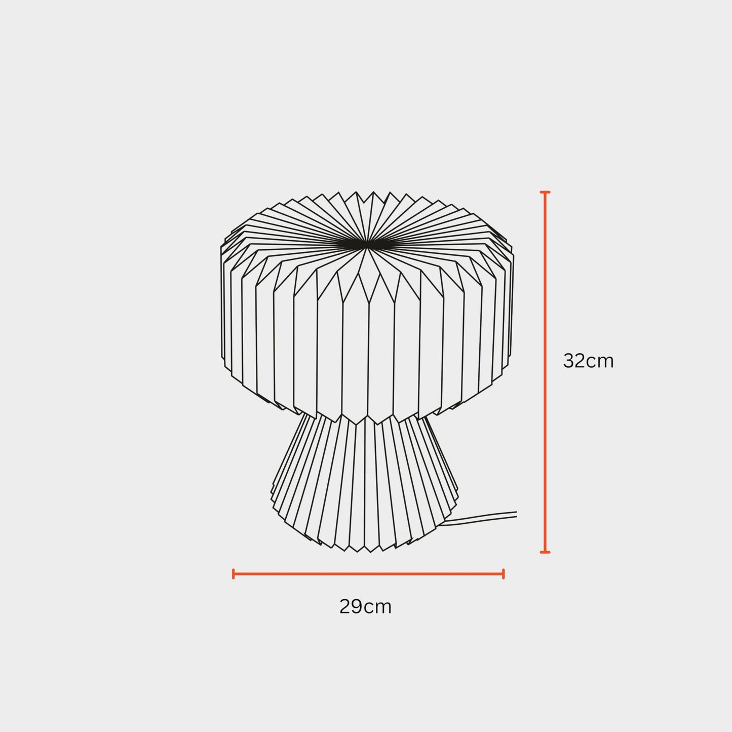 FIG Living Ori Table Lamp for Living Room Decoration, Bedroom, Study and Gifting | 32 cm Tall Origami Design Lampshade | Premium Laminated Paper - Dust and Water Resisant | Ambient Night Lamp