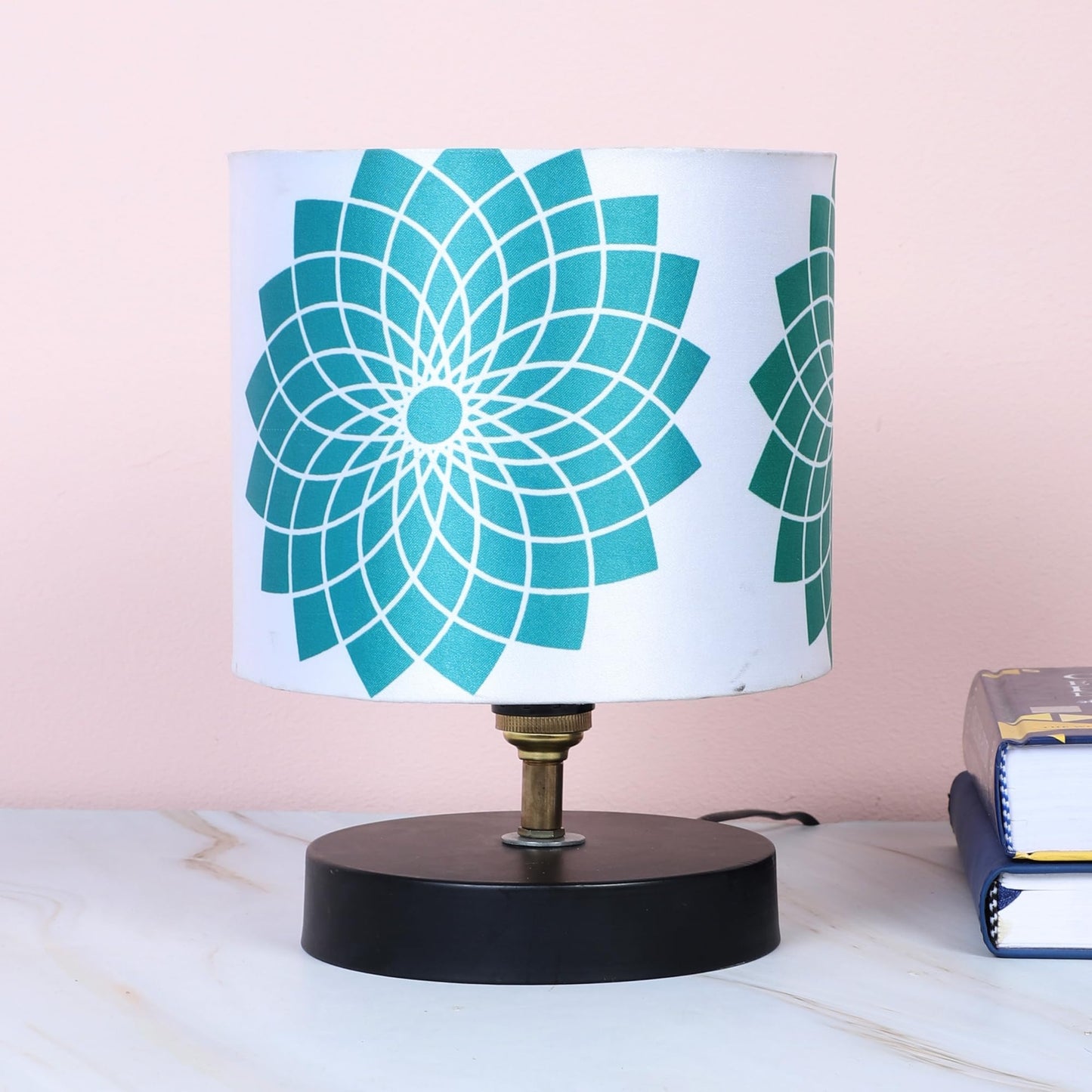 tu casa Table Lamp, Night Lamp for Bedroom, Decoration Bedside Lamp, Metal Table Lamp with Satin Shade| Nightstand Lamps for Bedroom, Living Room, Gift| Home Decor Items