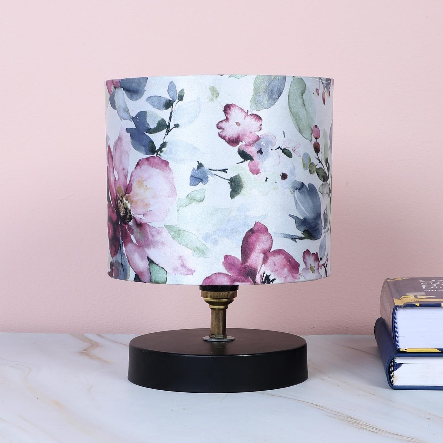 tu casa Table Lamp, Night Lamp for Bedroom, Decoration Bedside Lamp, Metal Table Lamp with Satin Shade| Nightstand Lamps for Bedroom, Living Room, Gift| Home Decor Items