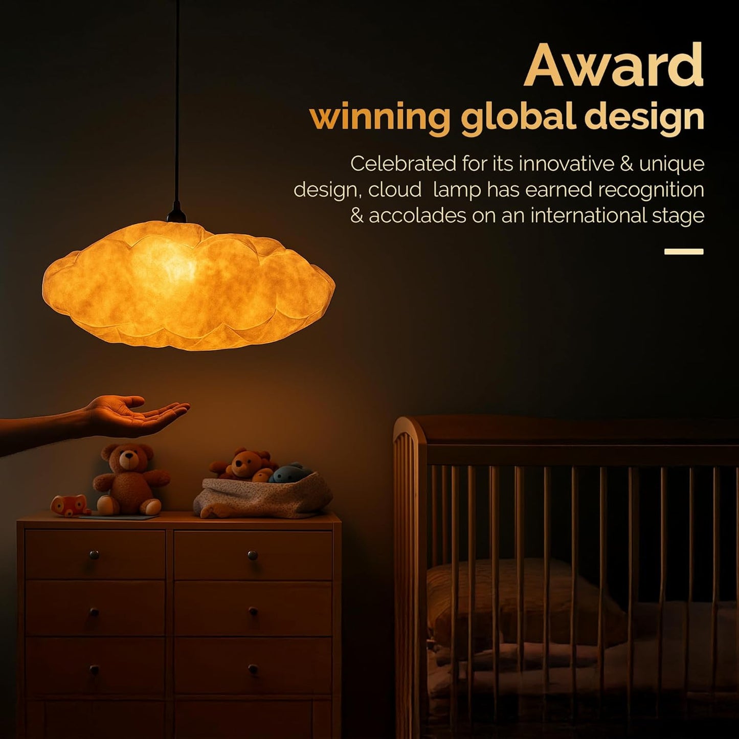 FIG Living Cloud Pendant Lamp (Off White) | Synthetic Handcrafted Ceiling Lamp | Best for Living Room, Dining Room, Hallway | Modern Design Lampshade | (Bulb not Included)