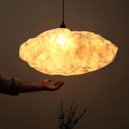 FIG Living Cloud Pendant Lamp (Off White) | Synthetic Handcrafted Ceiling Lamp | Best for Living Room, Dining Room, Hallway | Modern Design Lampshade | (Bulb not Included)