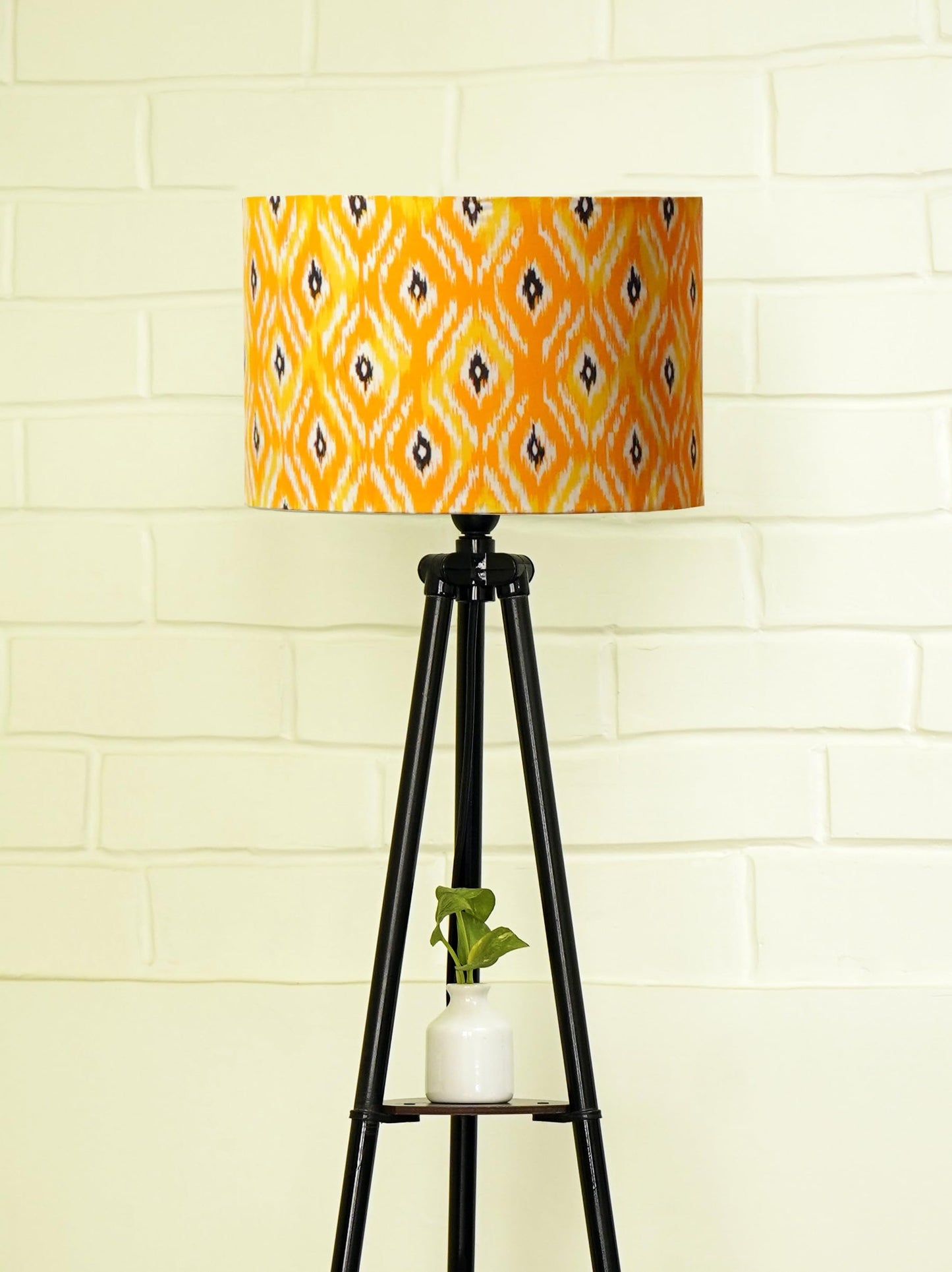 Crosscut Furniture LED Tripod Floor Lamp with 3 Shelves, Brown Jute, Metal Corner Floor Lamp, for Decoration and Gifting