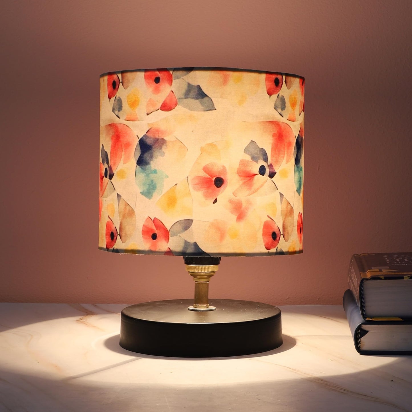 tu casa Table Lamp, Night Lamp for Bedroom, Decoration Bedside Lamp, Metal Table Lamp with Satin Shade| Nightstand Lamps for Bedroom, Living Room, Gift| Home Decor Items