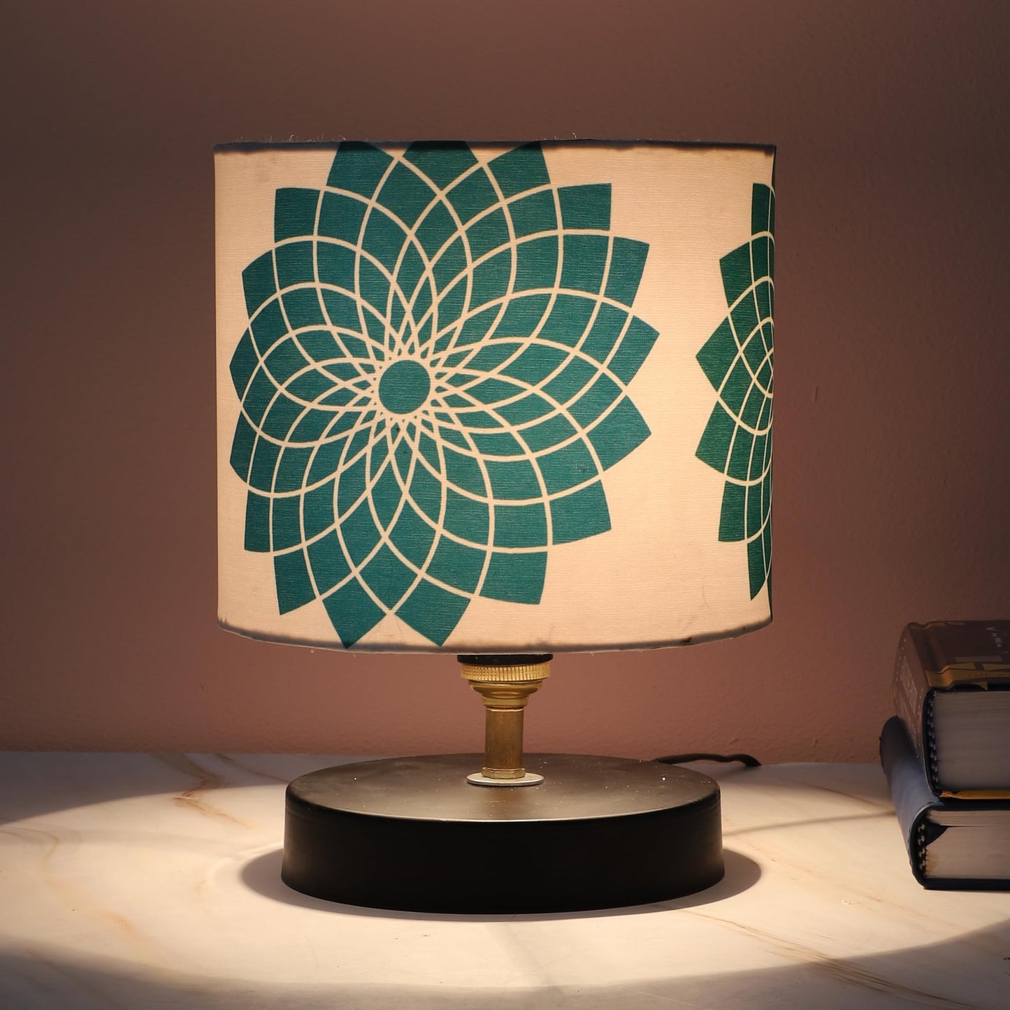 tu casa Table Lamp, Night Lamp for Bedroom, Decoration Bedside Lamp, Metal Table Lamp with Satin Shade| Nightstand Lamps for Bedroom, Living Room, Gift| Home Decor Items