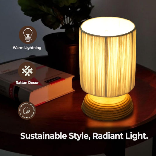 Raffia Table Lamp - Boho Style