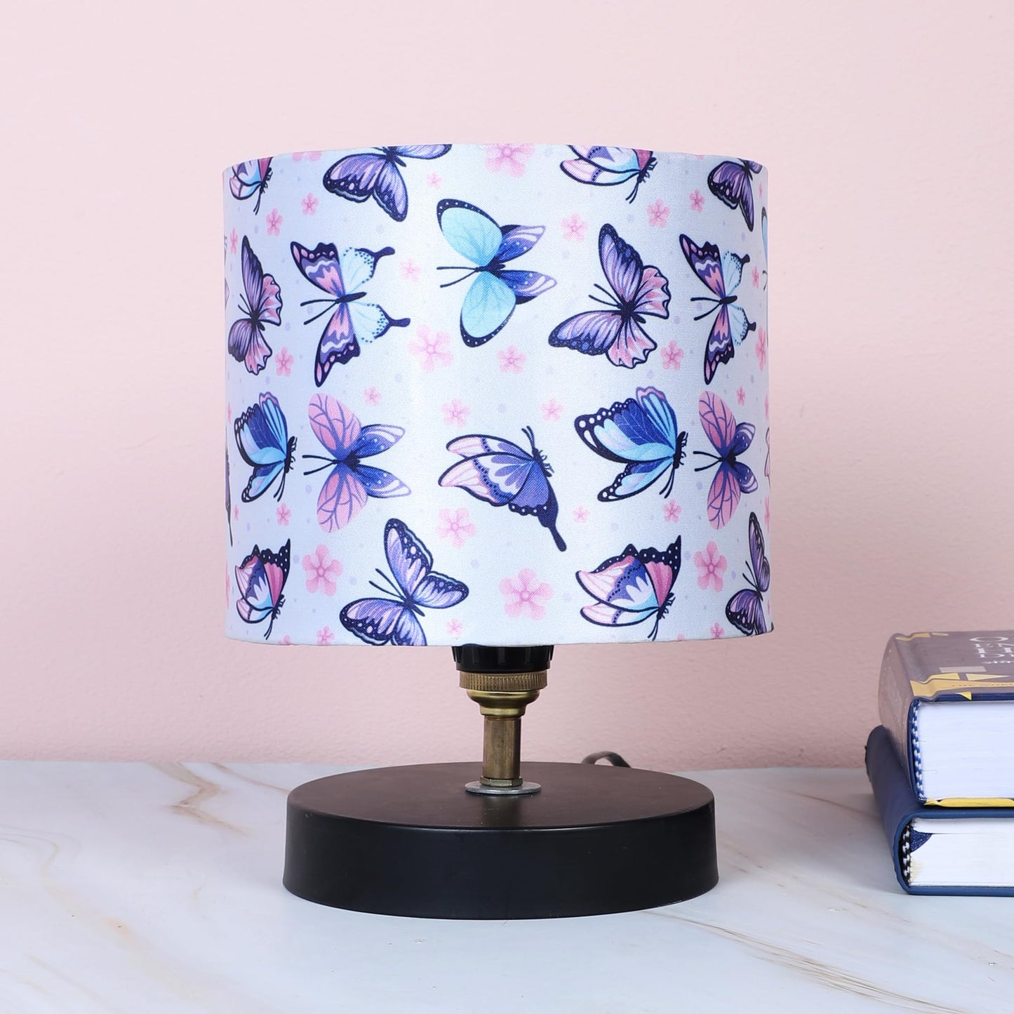 tu casa Table Lamp, Night Lamp for Bedroom, Decoration Bedside Lamp, Metal Table Lamp with Satin Shade| Nightstand Lamps for Bedroom, Living Room, Gift| Home Decor Items